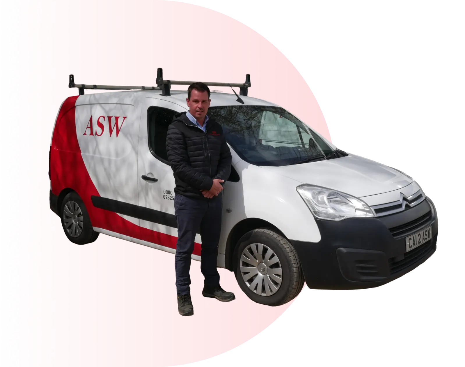  Pest control technician and van